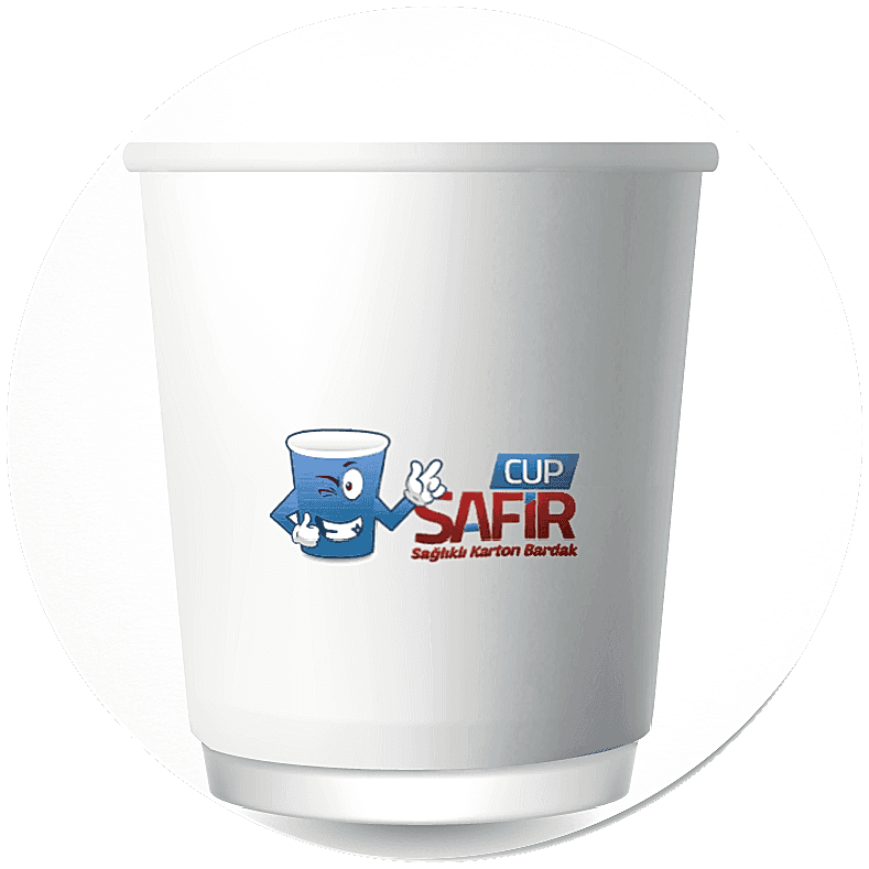 8ozdb SAFİRCUP KARTON BARDAK BASKILI BASKISIZ KAĞIT BARDAK,ÜRETİMİ - 8 oz Double Wall Karton Bardak